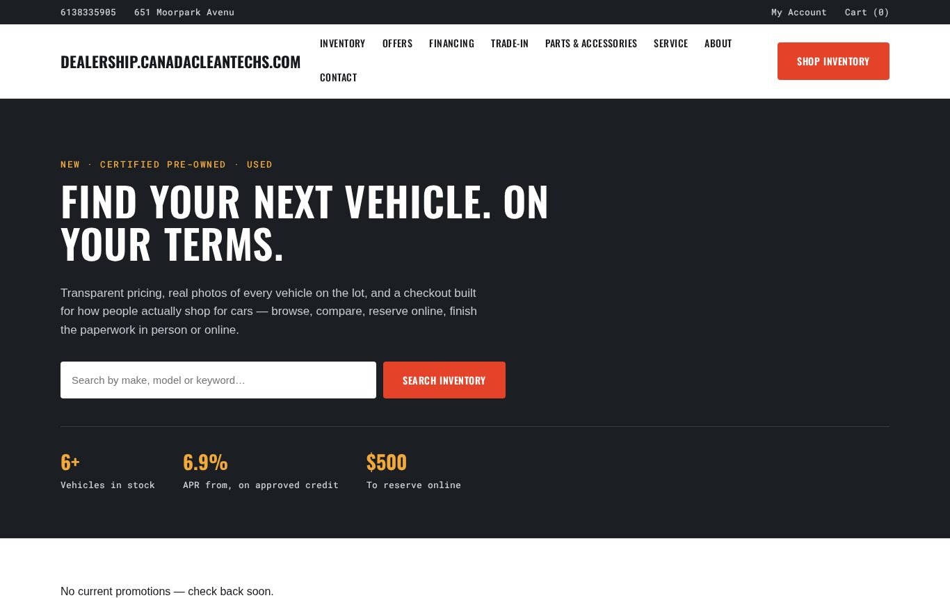 GAD Dealership automotive e-commerce website with live inventory, built by Nova Signal AI